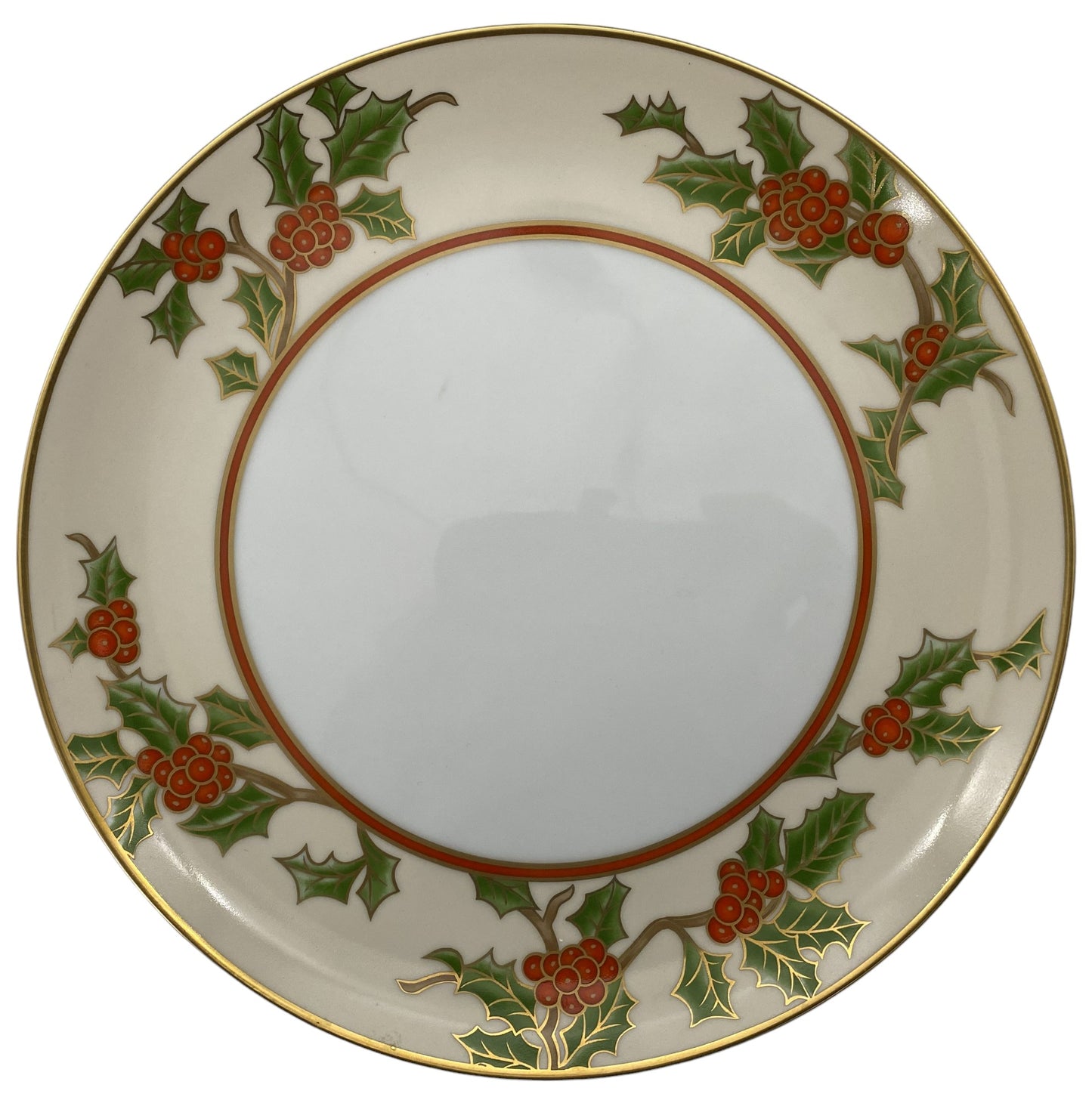 Fitz & Floyd Christmas Holly Pedestal Cake Stand