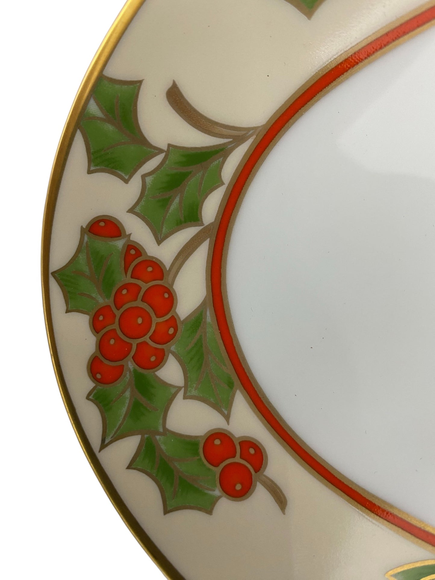Fitz & Floyd Christmas Holly Relish / Gravy Boat Underplate