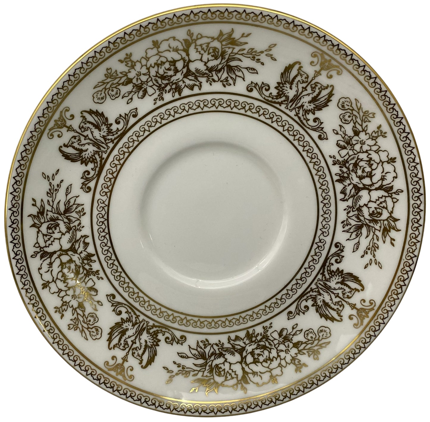 Wedgwood Columbia Gold Cream Soup Bowl & Saucer