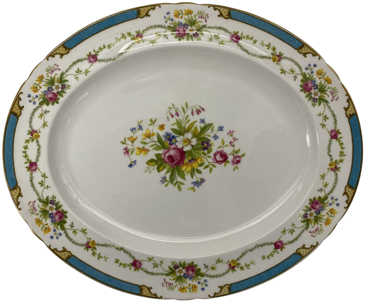 Shelley Dubarry Blue 14 " Oval Serving Platter
