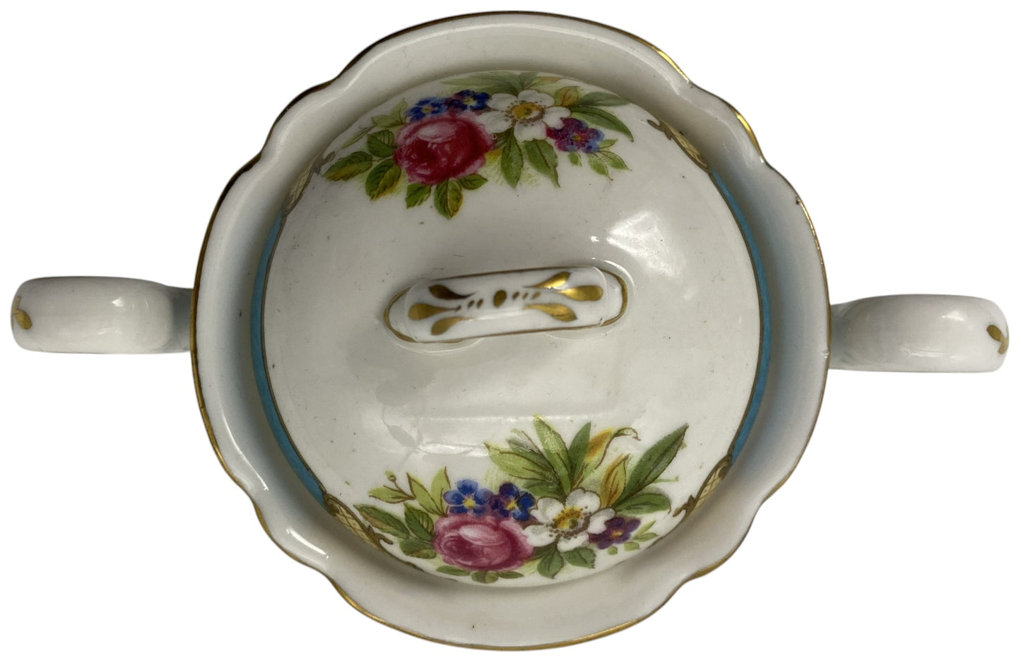 Shelley Dubarry Blue Sugar Bowl & Lid