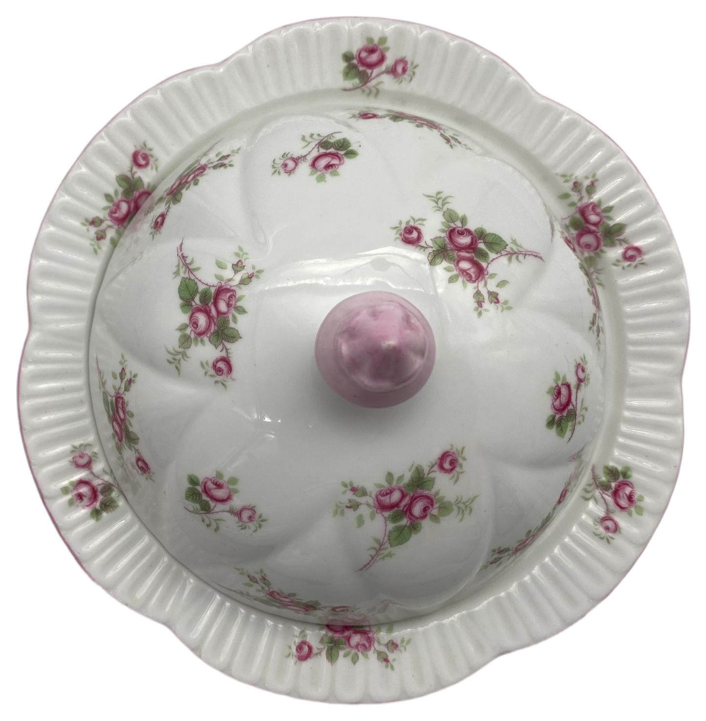 Shelley Bridal Rose Covered Butter Dish