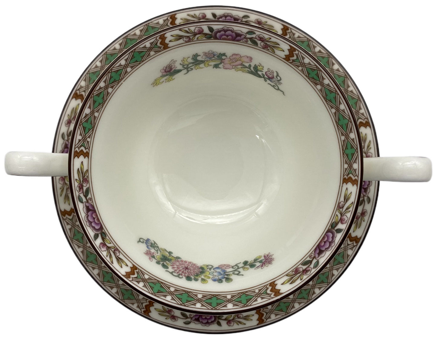 Wedgwood Kutani Crane Cream Soup Bowl & Saucer