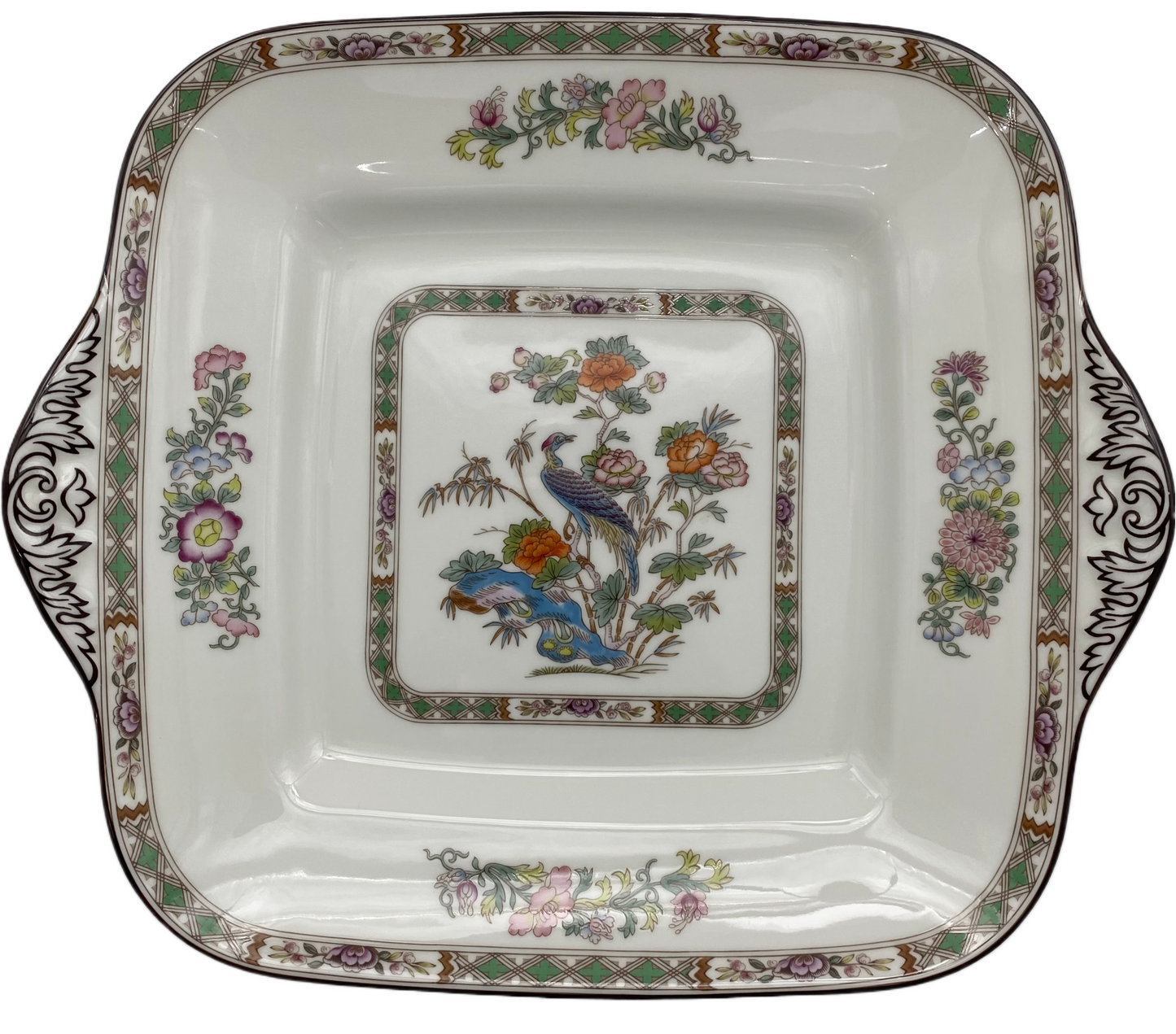 Wedgwood Kutani Crane Square Handled Cake Plate