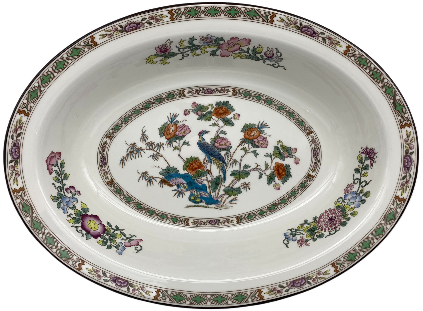 Wedgwood Kutani Crane Oval Vegetable Bowl