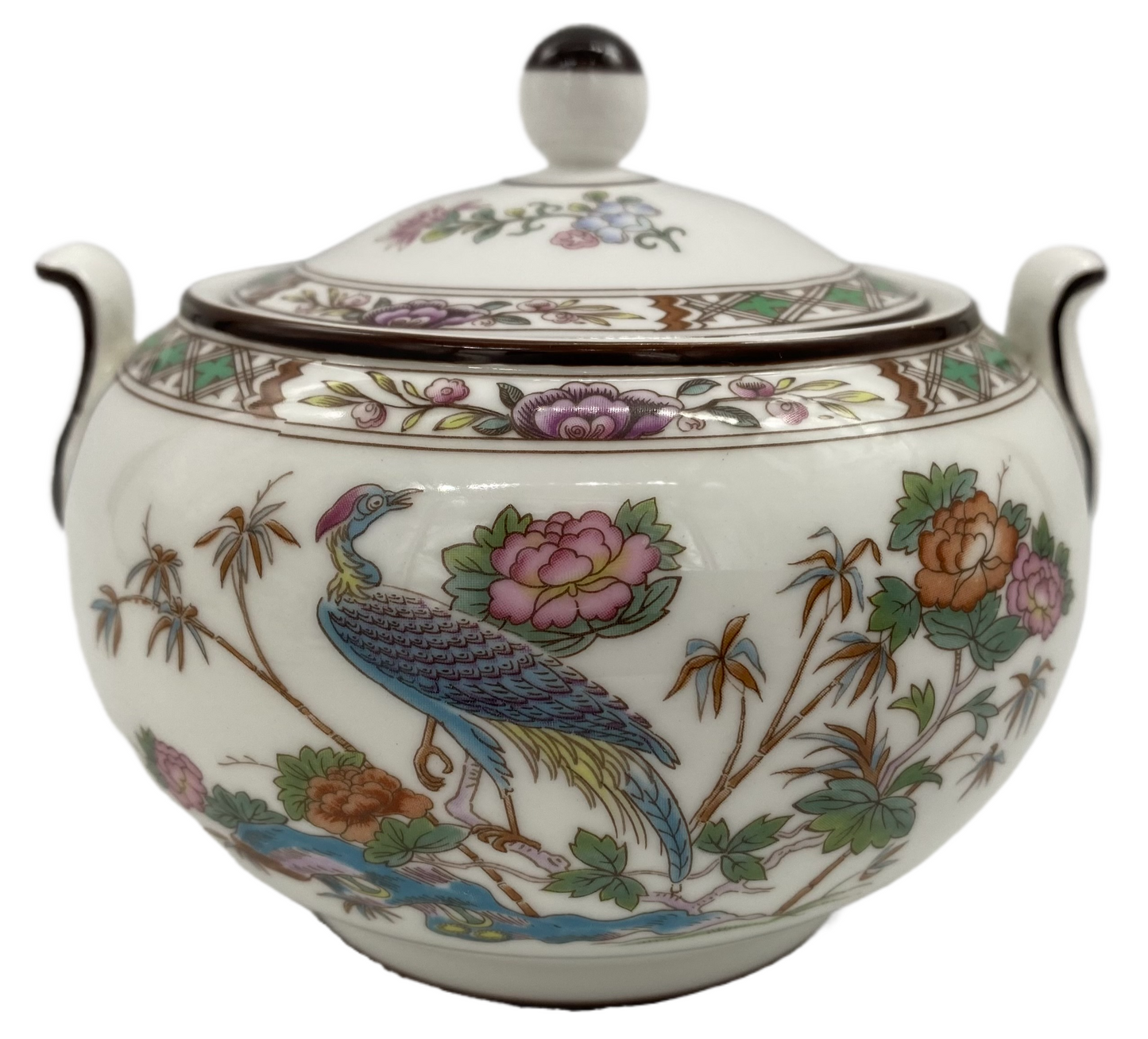 Wedgwood Kutani Crane Sugar Bowl & Lid