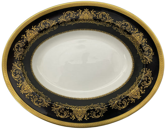 Aynsley 193 Imperial Onyx (Black) Oval Vegetable Bowl