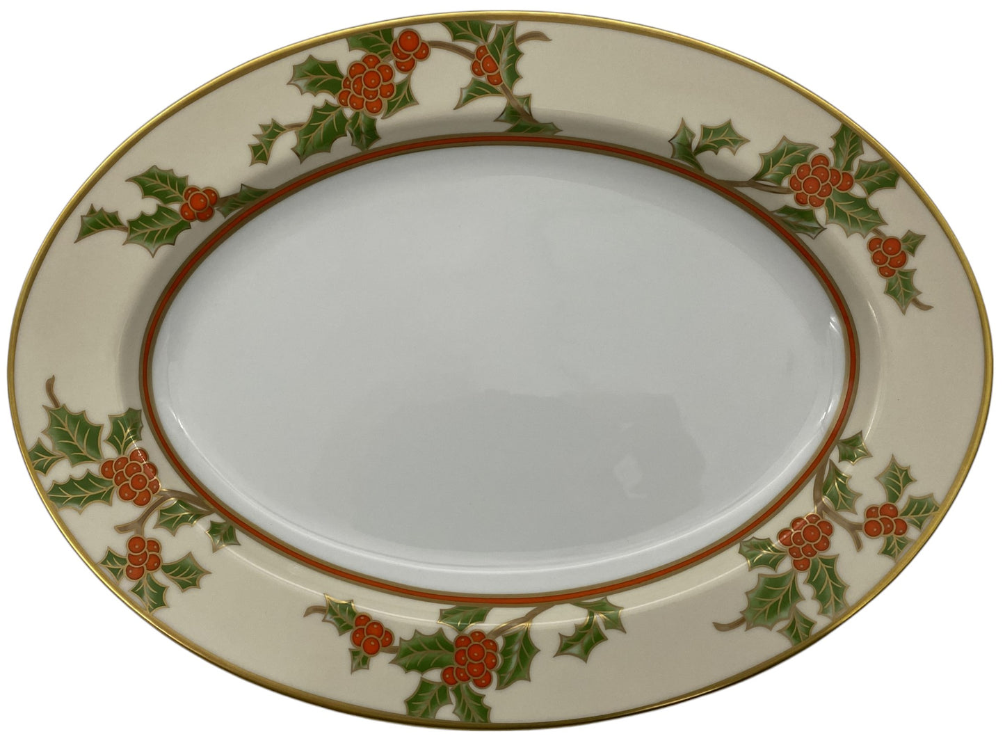 Fitz & Floyd Christmas Holly 14 " Oval Serving Platter