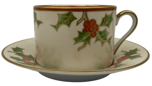 Fitz & Floyd Christmas Holly Cup & Saucer