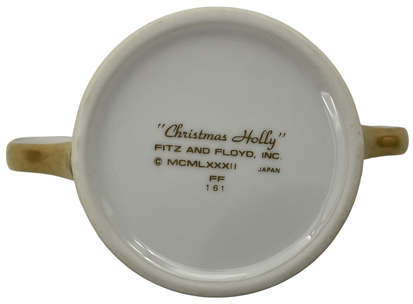 Fitz & Floyd Christmas Holly Sugar Bowl & Lid