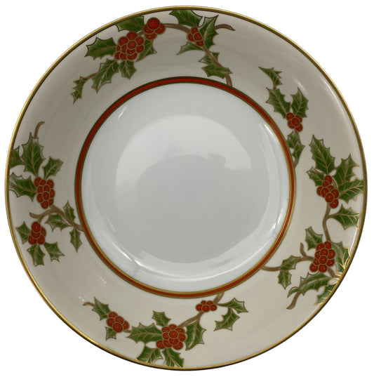 Fitz & Floyd Christmas Holly 9 " Round Vegetable Bowl