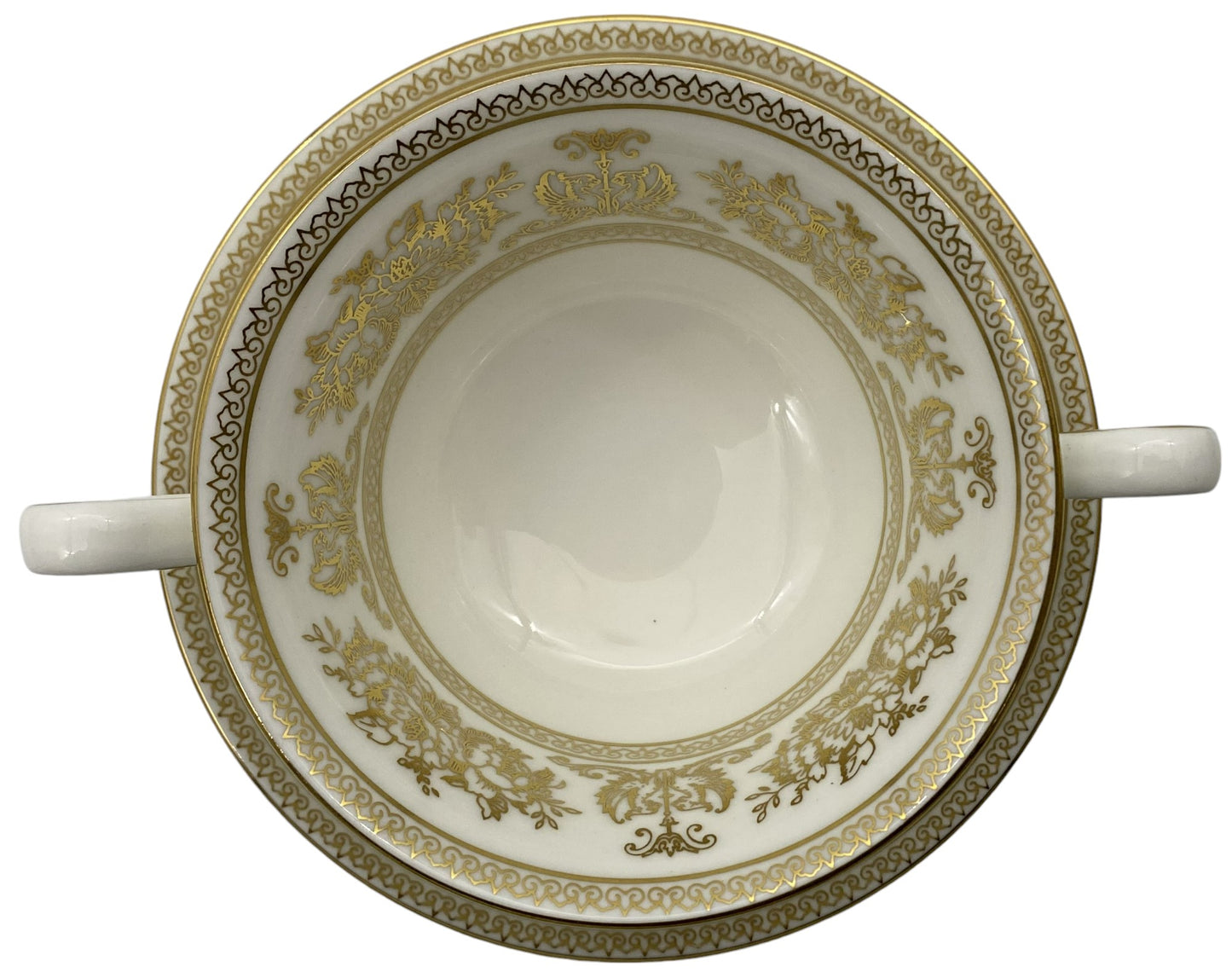 Wedgwood Columbia Gold Cream Soup Bowl & Saucer