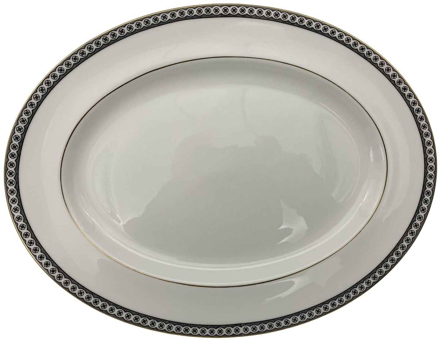 Wedgwood Ulander Black 15 " Oval Serving Platter