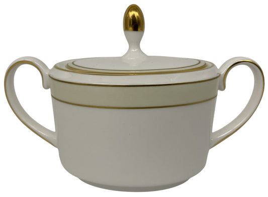 Wedgwood Vera Wang Champagne Duchesse Sugar Bowl & Lid