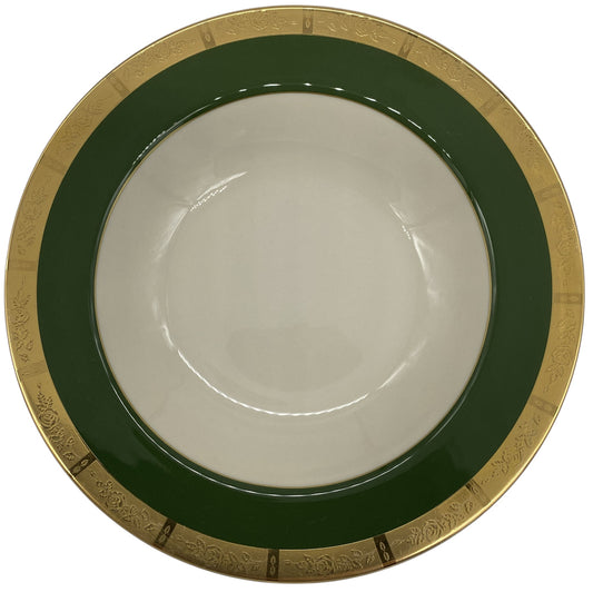 Flintridge Georgian Rose Spanish Green Rimmed Soup Bowl