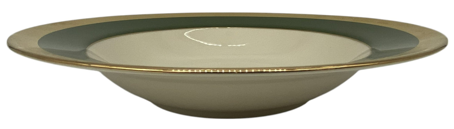 Flintridge Georgian Rose Spanish Green Rimmed Soup Bowl