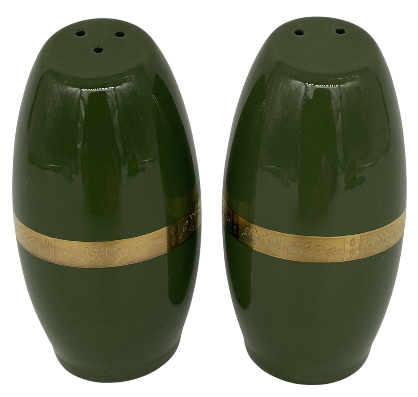 Flintridge Georgian Rose Spanish Green Salt & Pepper Set