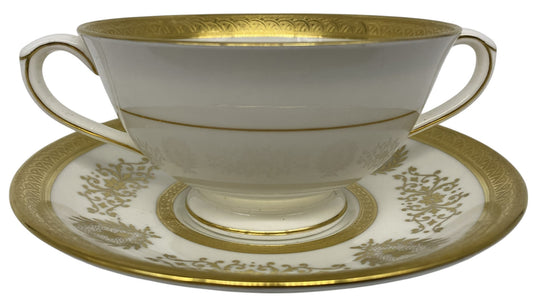 Coalport Lady Anne Cream Soup Bowl & Saucer