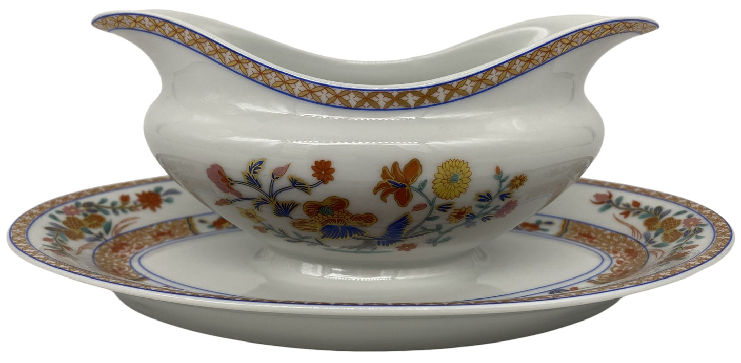 Bernardaud Pondichery Gravy Boat and Underplate