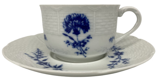 Raynaud Ceralene Blue Carnation Cup & Saucer