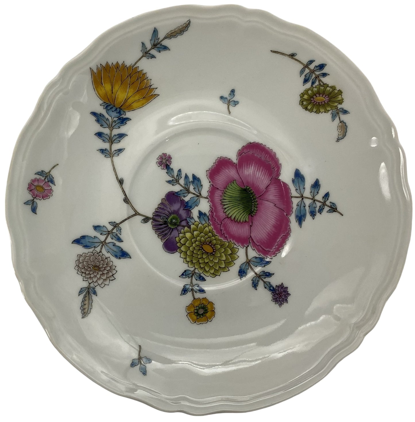 Raynaud Ceralene Anemones Cream Soup Bowl & Saucer