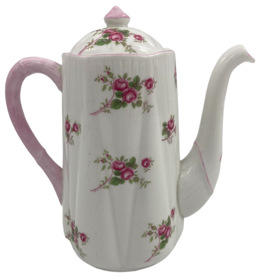 Shelley Bridal Rose Individual Coffee Pot & Lid